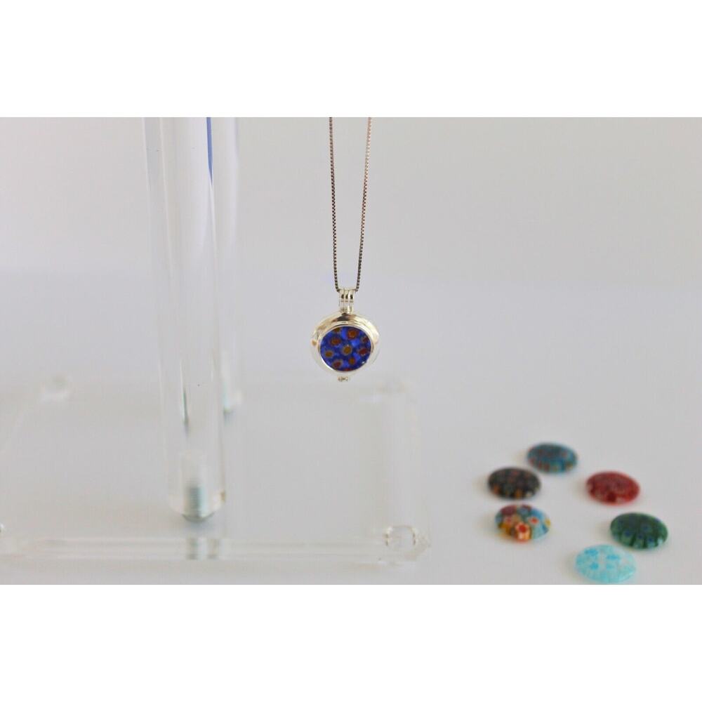Vintage Millefiori Changeable Necklace 18in Multicolor Made/Italy Micro Mosaic - Picture 2 of 8